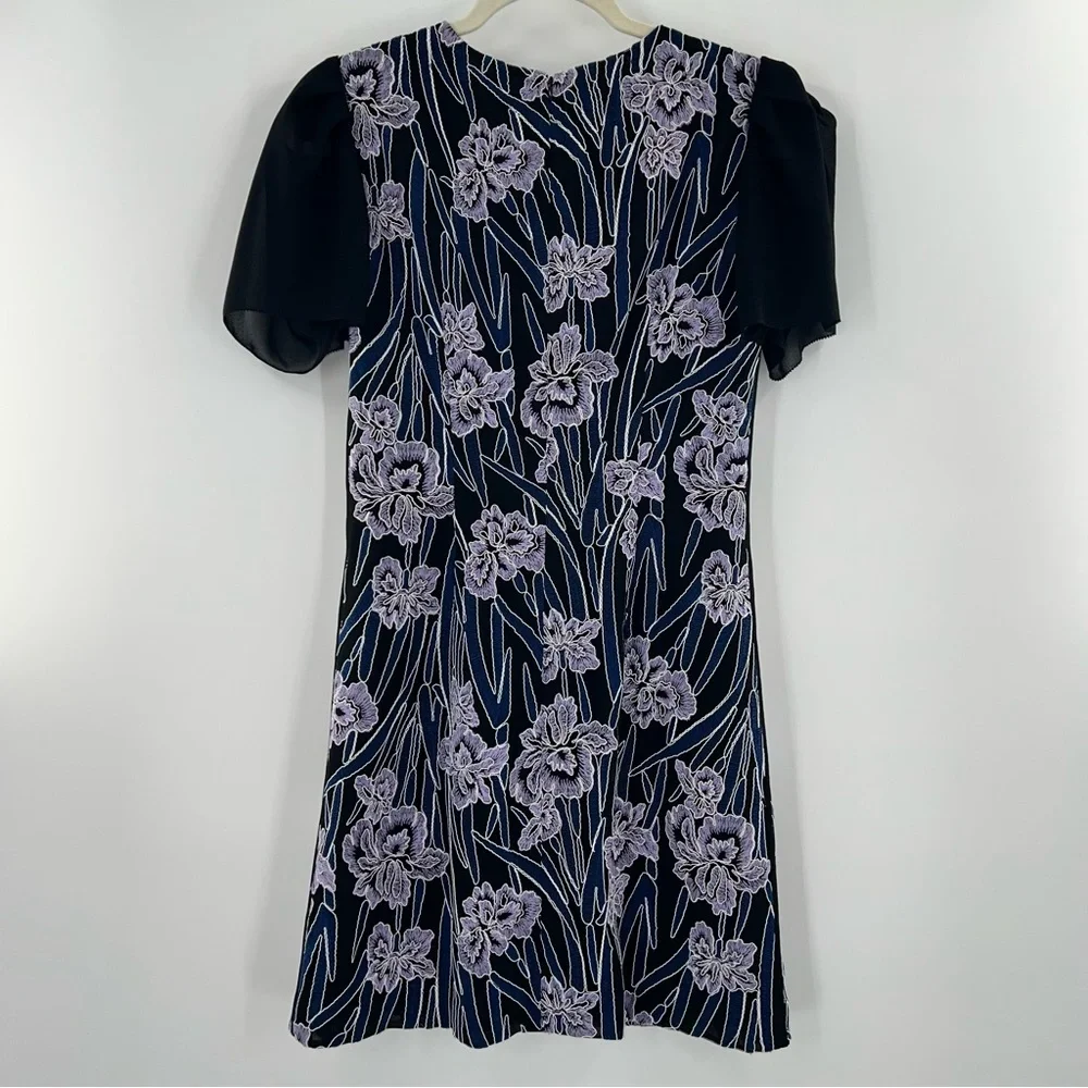Reiss NWT Estelle Floral Embroidered Mini Dress size 4 - Picture 4 of 10